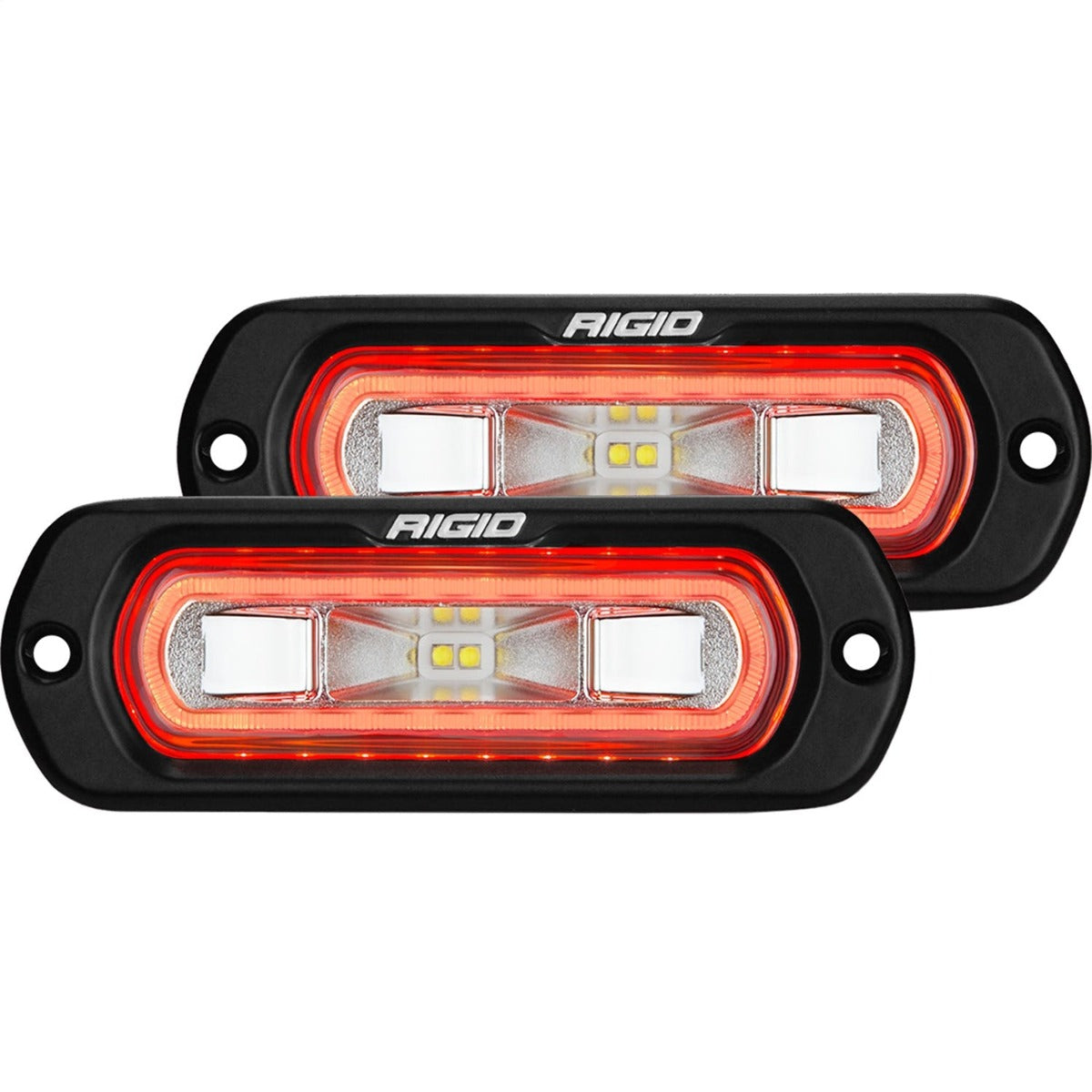 RIGID Industries 53222 SR-L Series Off-Road Spreader Pod 3 Wire Flush Mount With Red Halo | Pair