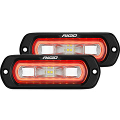 RIGID Industries 53222 SR-L Series Off-Road Spreader Pod 3 Wire Flush Mount With Red Halo | Pair