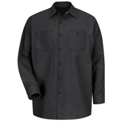 Red Kap Men's Long Sleeve Industrial Work Shirt Black XL SP14BK-RG-L
