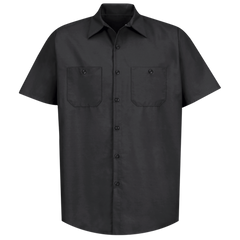 Red Kap Men's Short Sleeve Industrial Work Shirt Black Medium SP24BK-SS-M