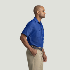 Red Kap Men's Short Sleeve Industrial Work Shirt Royal Blue Medium SP24RB-SS-M