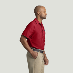 Red Kap Men's Short Sleeve Industrial Work Shirt Red Large SP24RD-SSL-L