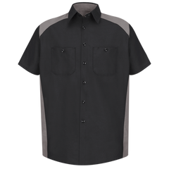 Red Kap Men's Short Sleeve Motorsports Shirt Silver / Black Medium SP28BG-SS-M