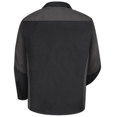 Red Kap Men's Long Sleeve Two-Tone Crew Shirt Black / Charcoal 5XL RKCSY10BC-RG-5XL