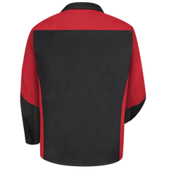 Red Kap Men's Long Sleeve Two-Tone Crew Shirt Black / Red Small SY10BR-RG-S