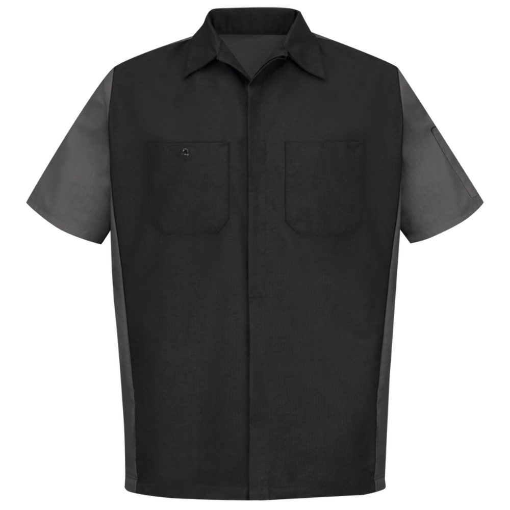 Red Kap Men's Short Sleeve Two-Tone Crew Shirt Black / Charcoal 5XL SY20BC-SS-5XL