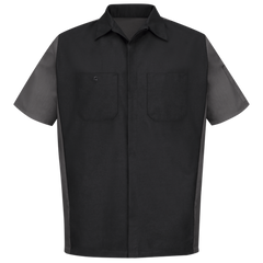 Red Kap Men's Short Sleeve Two-Tone Crew Shirt Black / Charcoal 5XL SY20BC-SS-5XL