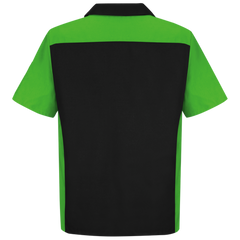 Red Kap Men's Short Sleeve Two-Tone Crew Shirt Black / Lime XXL SY20BL-SSL-XXL