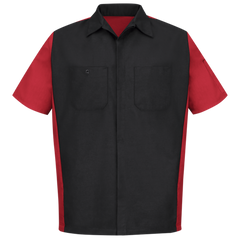 Red Kap Men's Short Sleeve Two-Tone Crew Shirt Black / Red XL SY20BR-SSL-XL