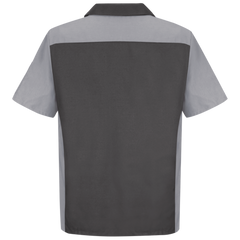Red Kap Men's Short Sleeve Two-Tone Crew Shirt Charcoal / Grey Medium SY20CG-SS-M