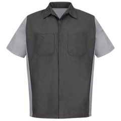 Red Kap Men's Short Sleeve Two-Tone Crew Shirt Charcoal / Grey Medium SY20CG-SS-M
