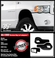 ReadyLIFT 66-1000 2" Suspension Leveling Kit (Forged Torsion Key)