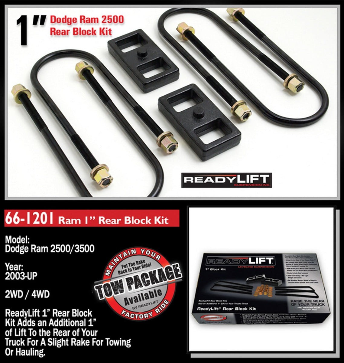 ReadyLIFT 66-1201 Suspension Leaf Spring Block Kit