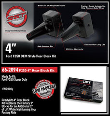 ReadyLIFT 66-2094 4" Tapered Rear Block Kit for 1 Piece Drive Shaft