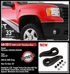 ReadyLIFT 66-3011 2.25" Front Suspension Leveling Kit (Forged Torsion Key)