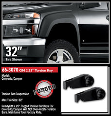ReadyLIFT 66-3070 2.25"Front, 1.5"Rear Front Suspension Leveling Kit (Forged Torsion Key)