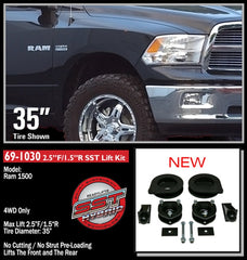 ReadyLIFT 69-1030 2.5" Front with 1.5" Rear Suspension Lift Kit