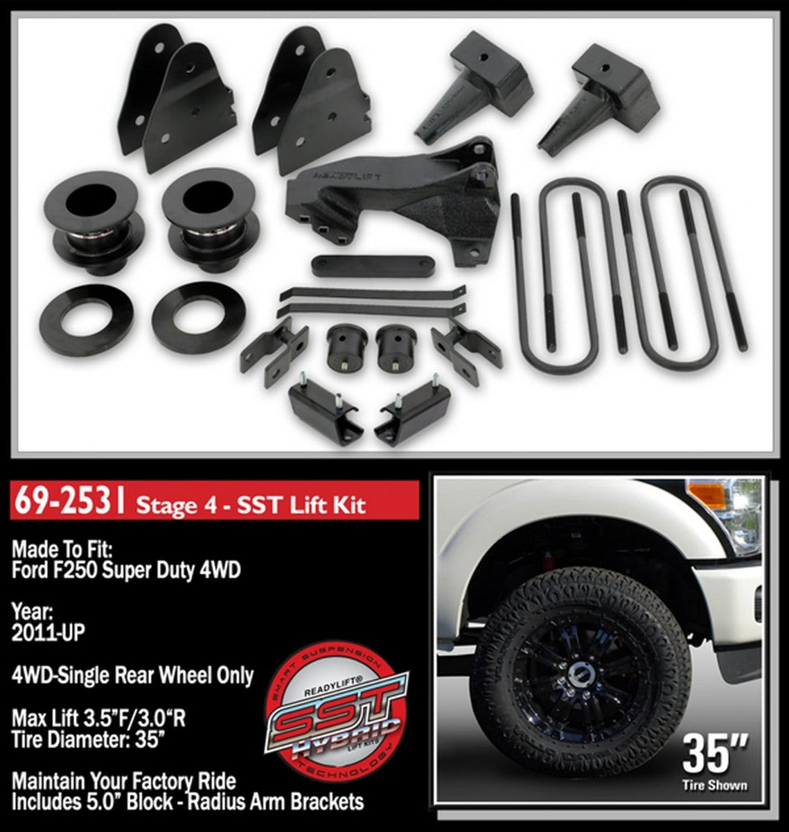 ReadyLIFT 69-2531 SST LIFT KIT 3.5in. FRONT 1.0-3.0in. REAR