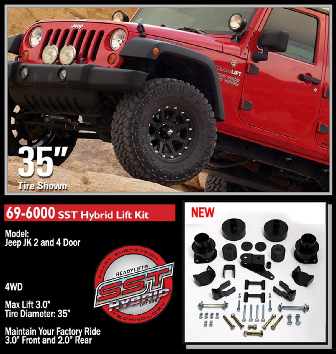 ReadyLIFT 69-6000 3" SST Lift Kit without Shocks