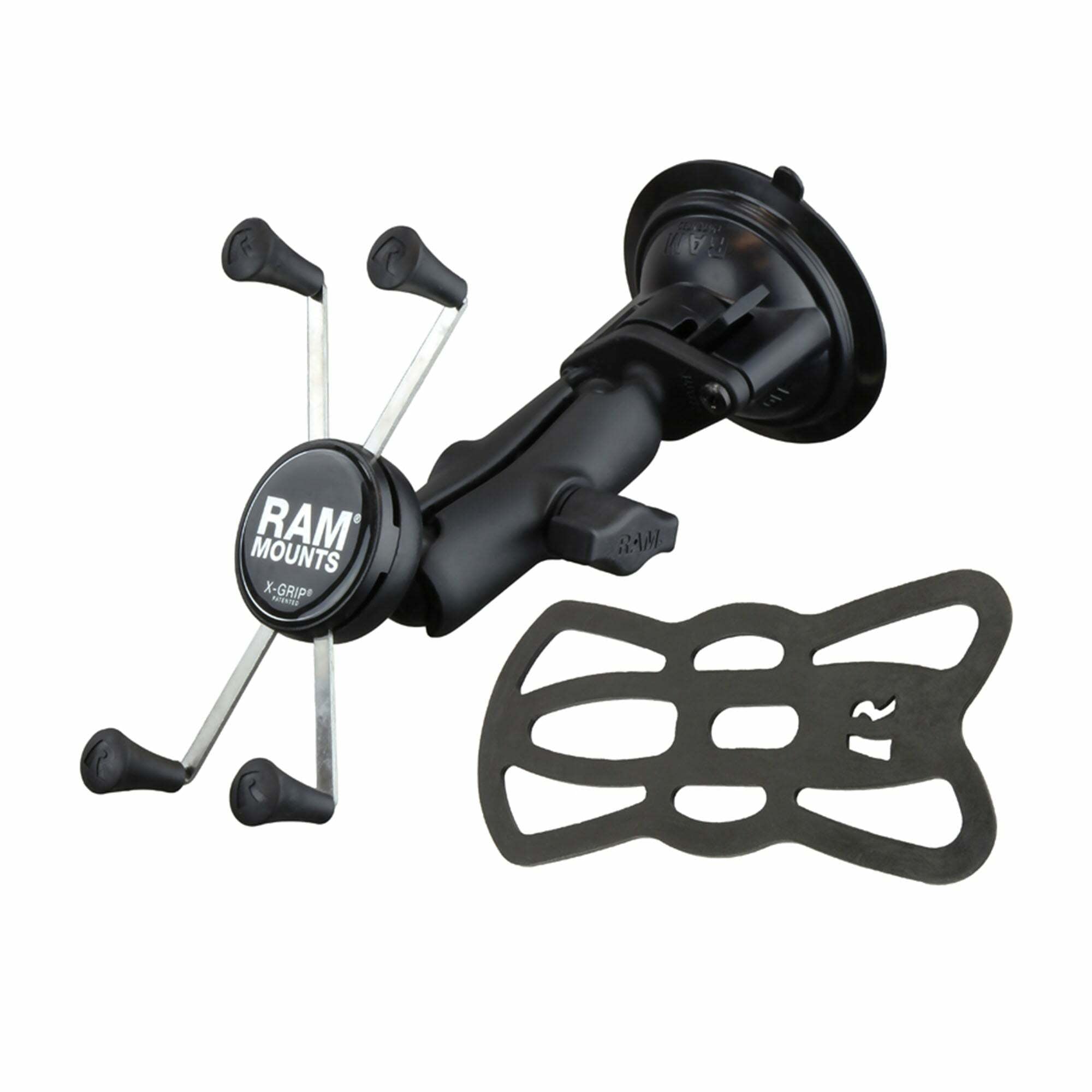 RAM Black Large X-Grip with Twist Lock Suction Cup Base Rugged Vehicle Mount