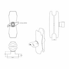RAM Double Socket Arm - D-Size - Standard Arm