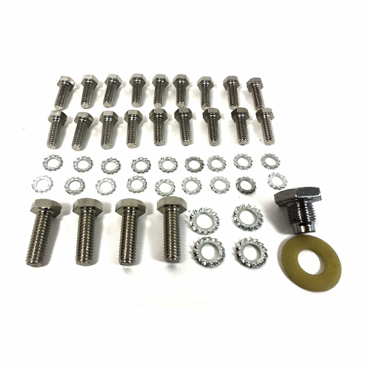 Racing Power Company R0945 Ford oil pan bolt kit - zinc steel