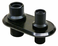 Racing Power Company R1003BK Aluminum firewall bulkhead black billet(2)port