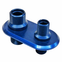Racing Power Company R1003BLU Aluminum firewall bulkhead (blue)(2)port