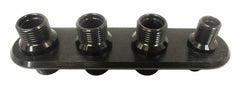 Racing Power Company R1007BK Aluminum firewall bulkhead/black (4)port
