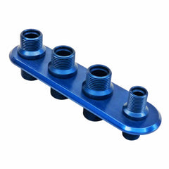 Racing Power Company R1007BLU Aluminum firewall bulkhead/blue (4)port