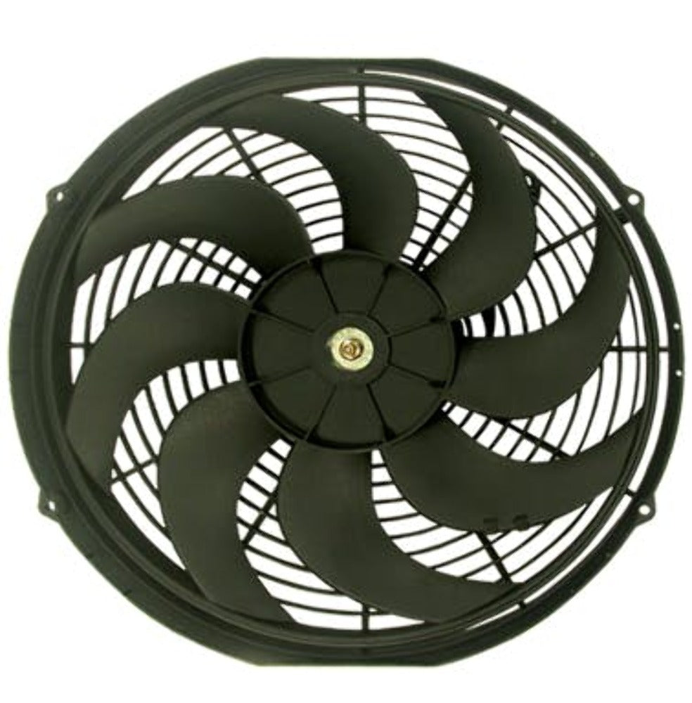 Racing Power Company R1016 16 inch universal cooling fan w/curved blades 12v