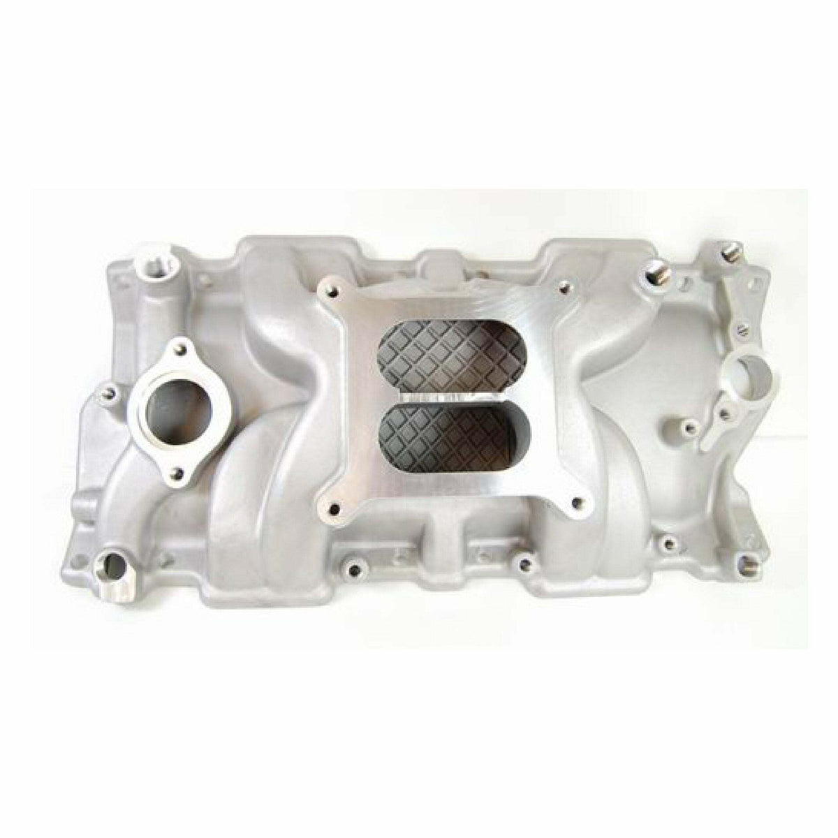 Racing Power Company R1106 Satin alum sbc inchsquare-bore inch intake manifold
