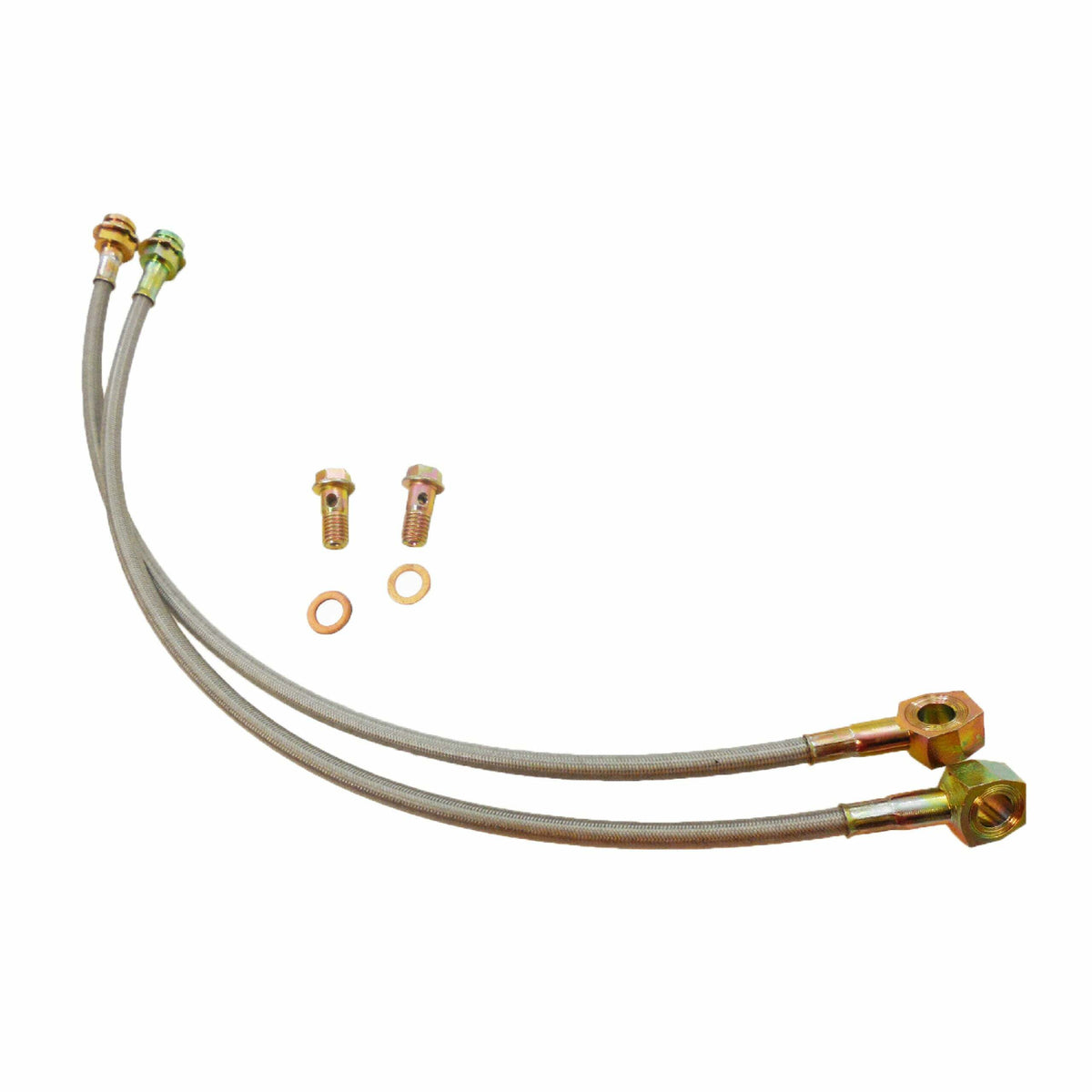 Racing Power Company R1733 16 inch gm metric stainless brake hose kit 7/16 inch