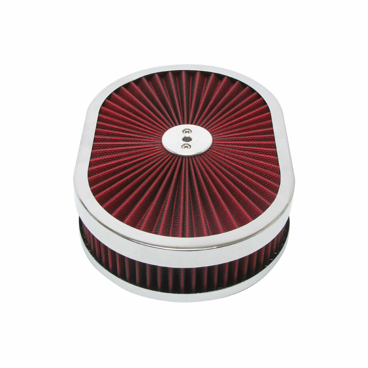 Racing Power Company R2215 12X2 inch Super Flow Air Cleaner Set-Red w/Chrome Trim