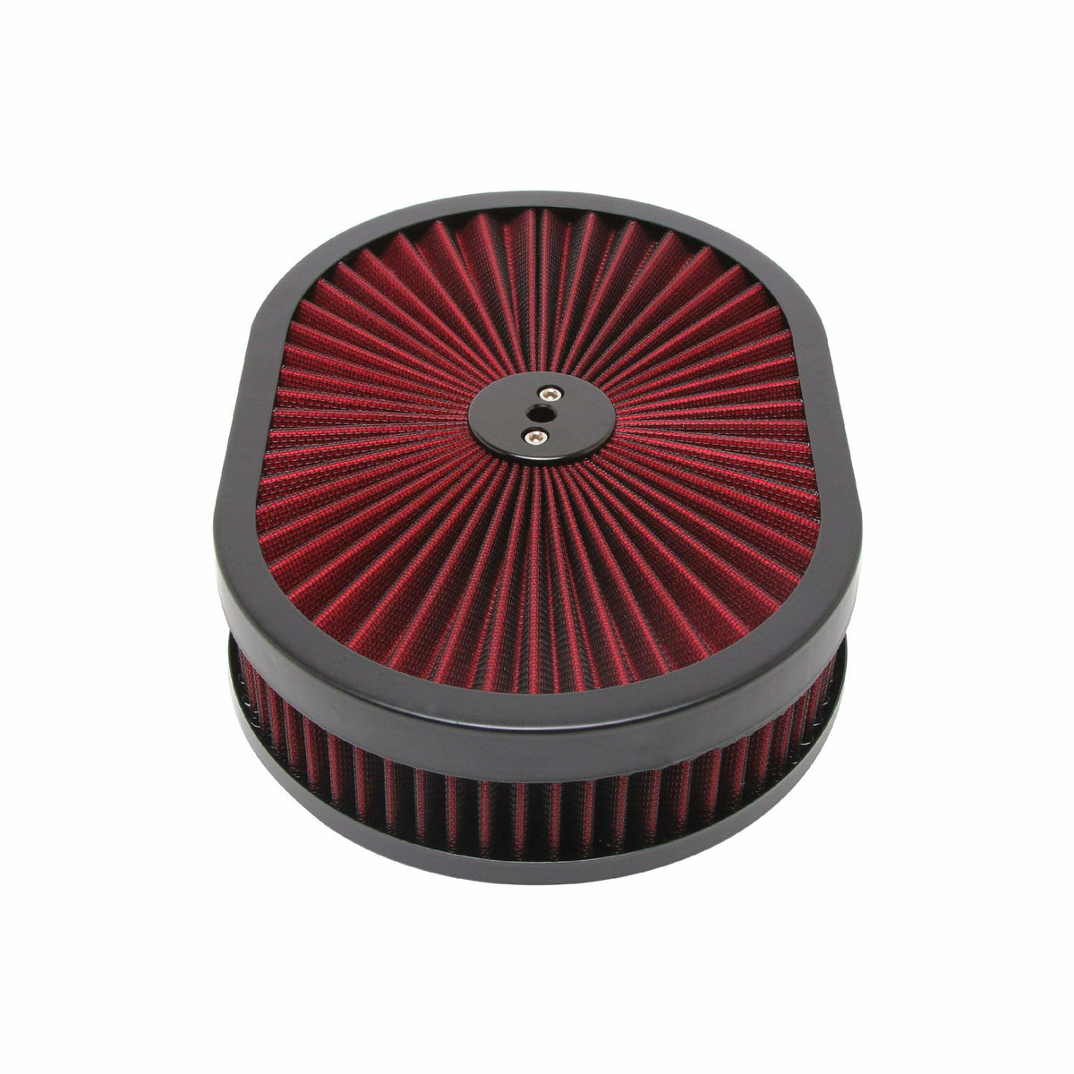 Racing Power Company R2215BK 12X2 inch Super Flow Air Cleaner Set-Red w/Black Steel Trim