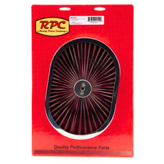 Racing Power Company R2215T 12 inch Super Flow Oval A/C Top Red W/Chrome Trim