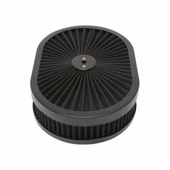 Racing Power Company R2216BK 12X2 inch Super Flow Oval Air Cleaner Set Black