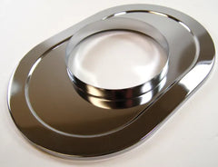 Racing Power Company R2220B 12 inch oval air cleaner base - chrome