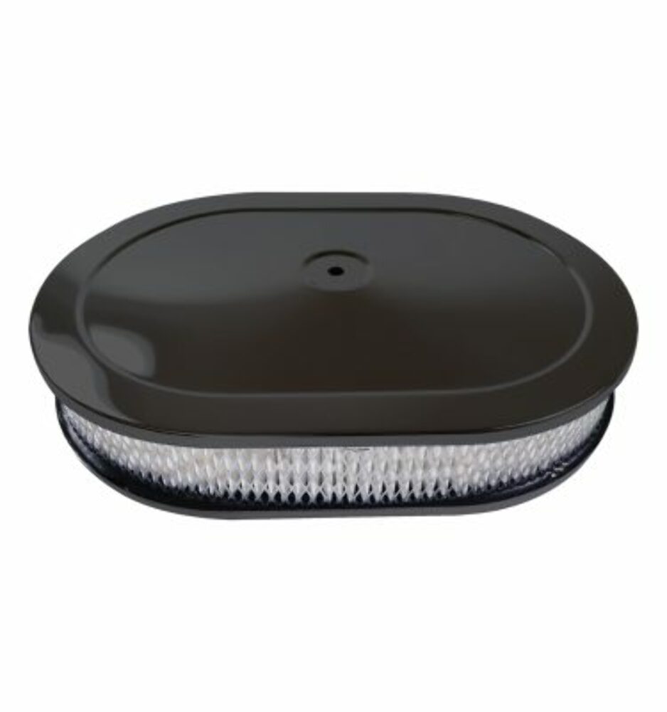 Racing Power Company R2220BK 12 inch X 2 inch Oval A/C Kit Black Top/Base Paper Elem