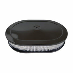 Racing Power Company R2220XBK 12 inch X 2 inch Oval Black Steel A/C Kit Washable Elem