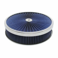 Racing Power Company R2226 14 inch X 3 inch Super Flow Air Cleaner Set Chrome/Blue