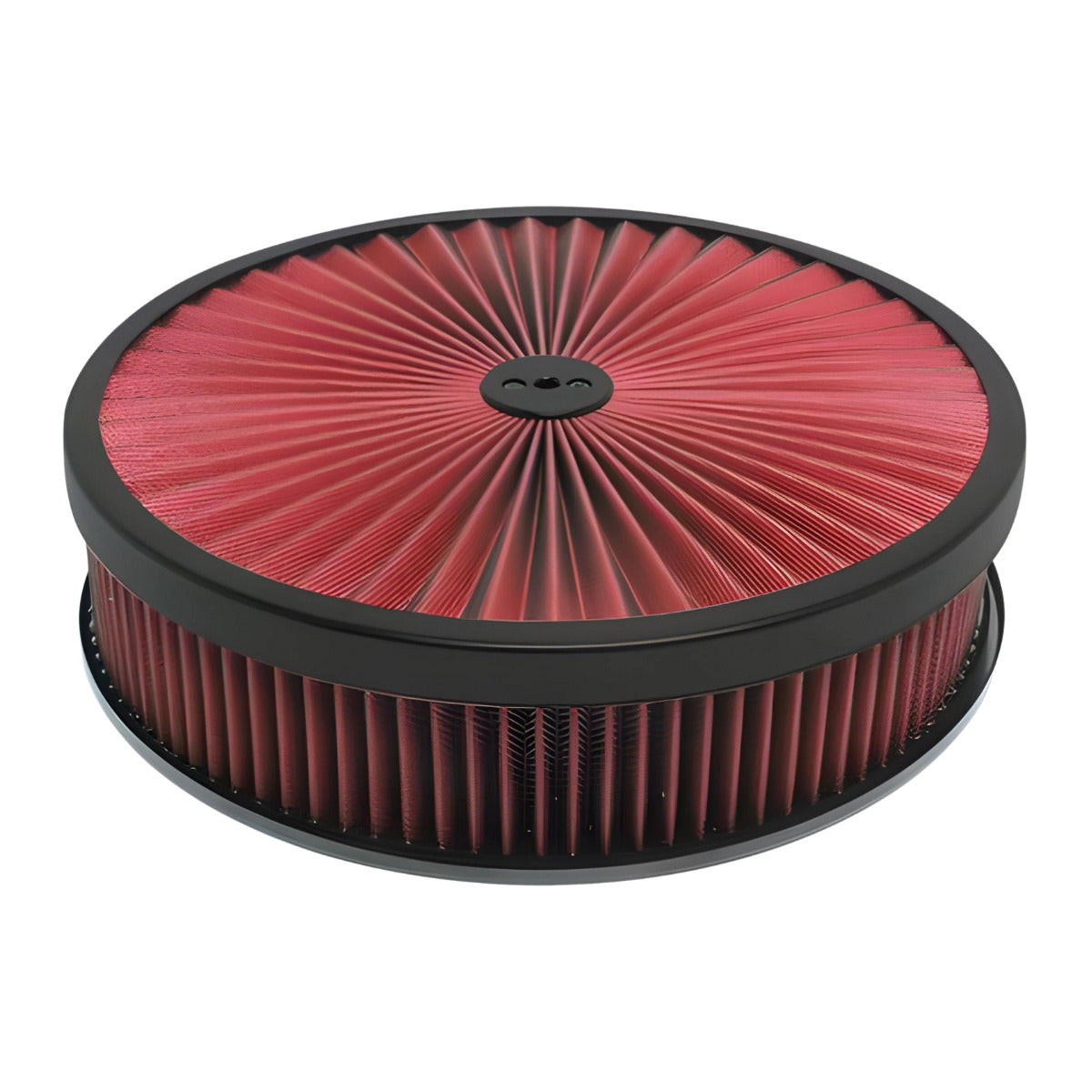 Racing Power Company R2350 14 inch X 3 inch Muscle Car Style A/C Kit Black /Red Flat Base