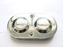 Racing Power Company R3800 ALUM DOUBLE BARREL CAP FOR MASTER CYL -CHROME