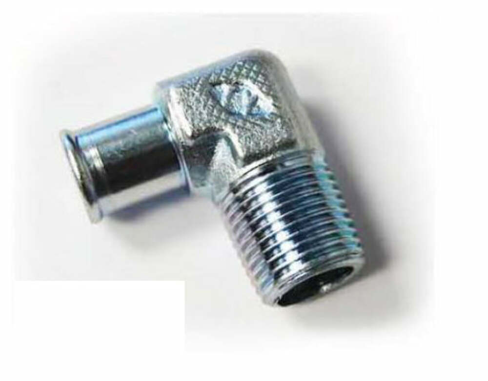 Racing Power Company R4530Z Steel 90? fitting 5/8 inch npt - 1/2 inch barb