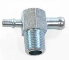 Racing Power Company R4531Z Steel t fitting 3/8 inch npt - 3/8 inch and 1/4 inch barbs