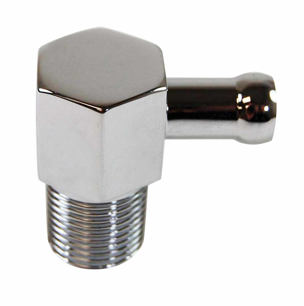 Racing Power Company R4532 Alum 90? fitting 3/8 inch npt - 3/8 inch barb