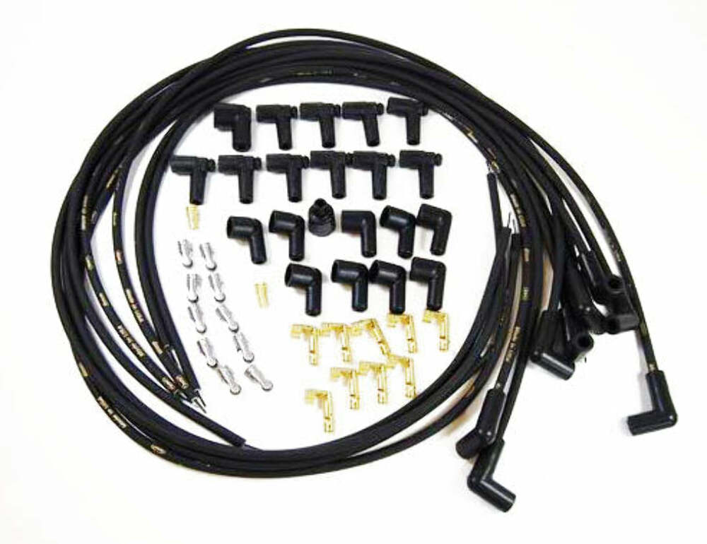 Racing Power Company R4603 SPARK PLUG WIRE SET BLACK WIRE/BOOTS 90 DEG
