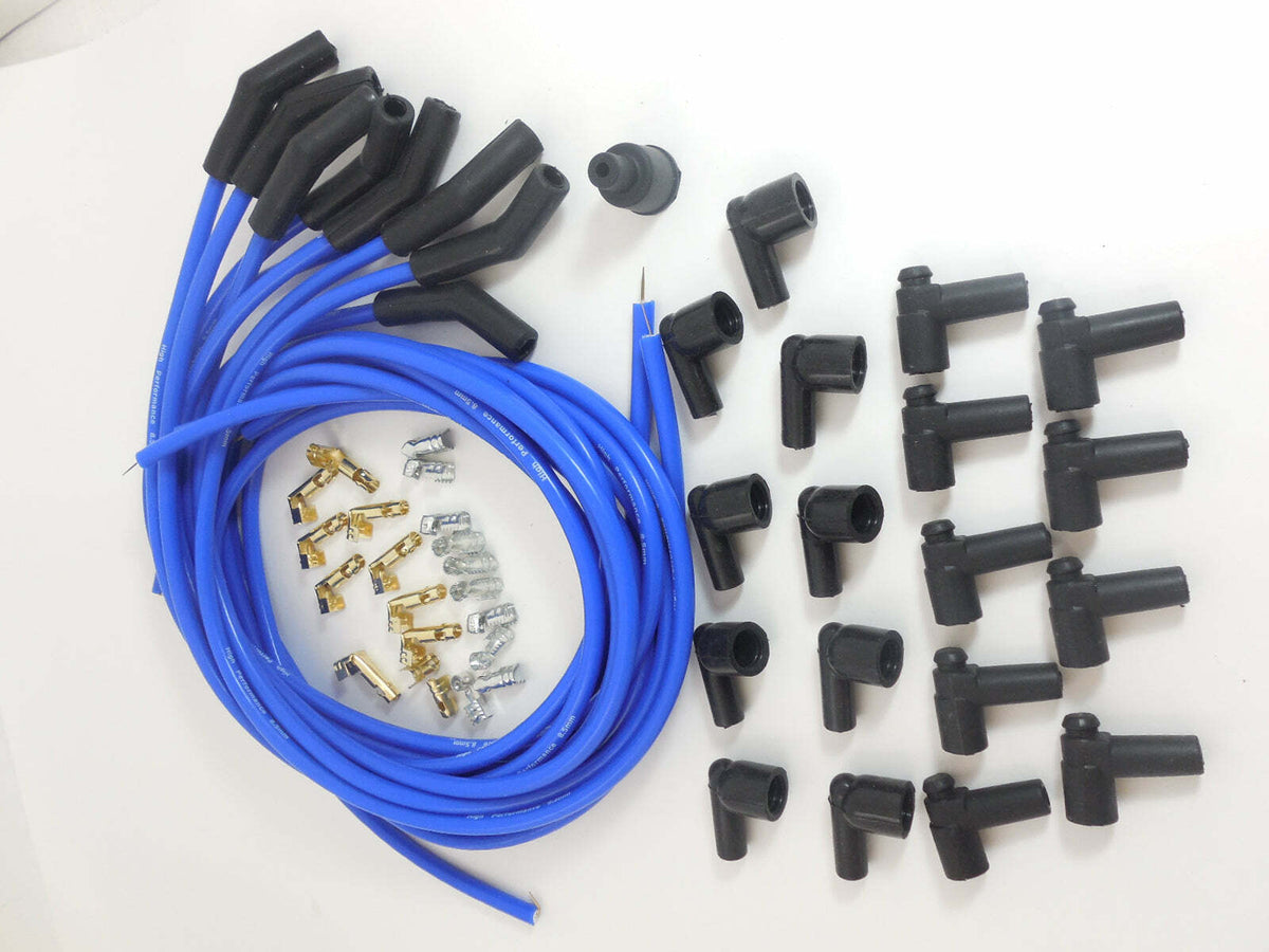 Racing Power Company R4604BLU Spark plug wire set blue wires/boots 135 deg 8
