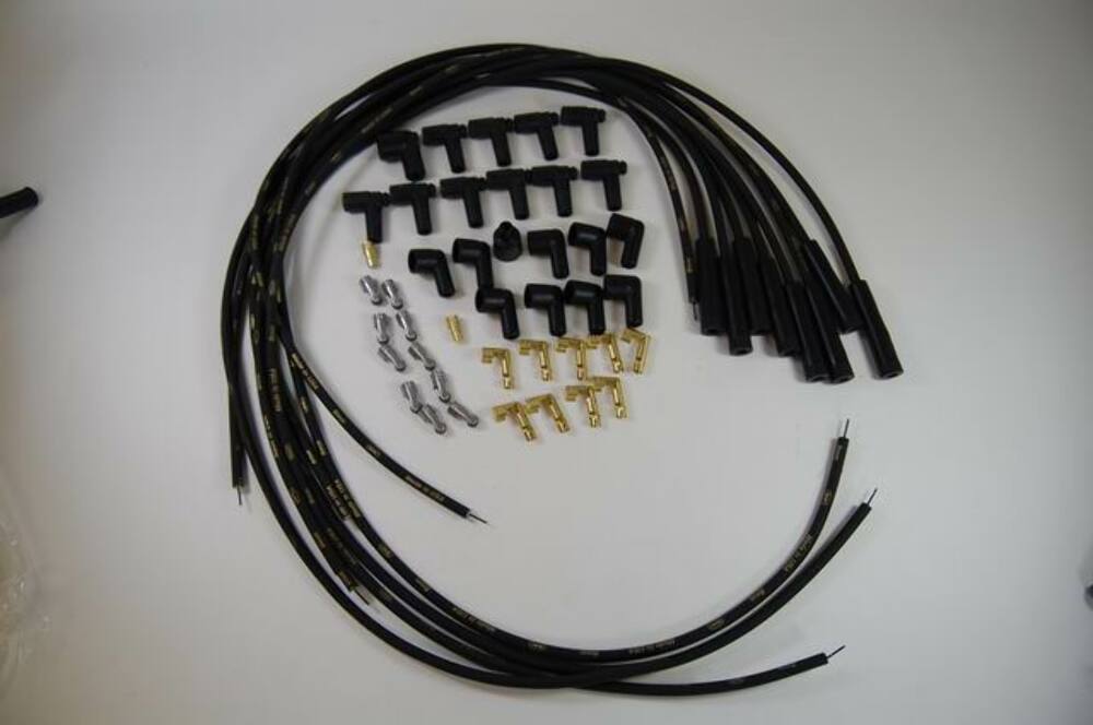 Racing Power Company R4605 SPARK PLUG WIRE SET BLACK BOOTS 180 DEG 8MM
