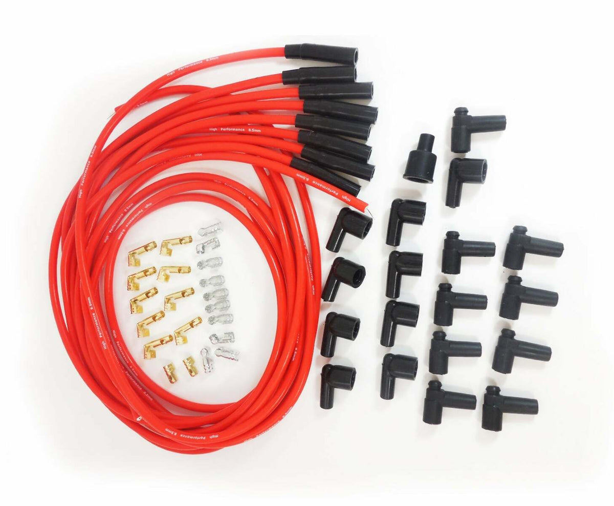 Racing Power Company R4605RED Spark plug wire set red wires/boots 180 deg